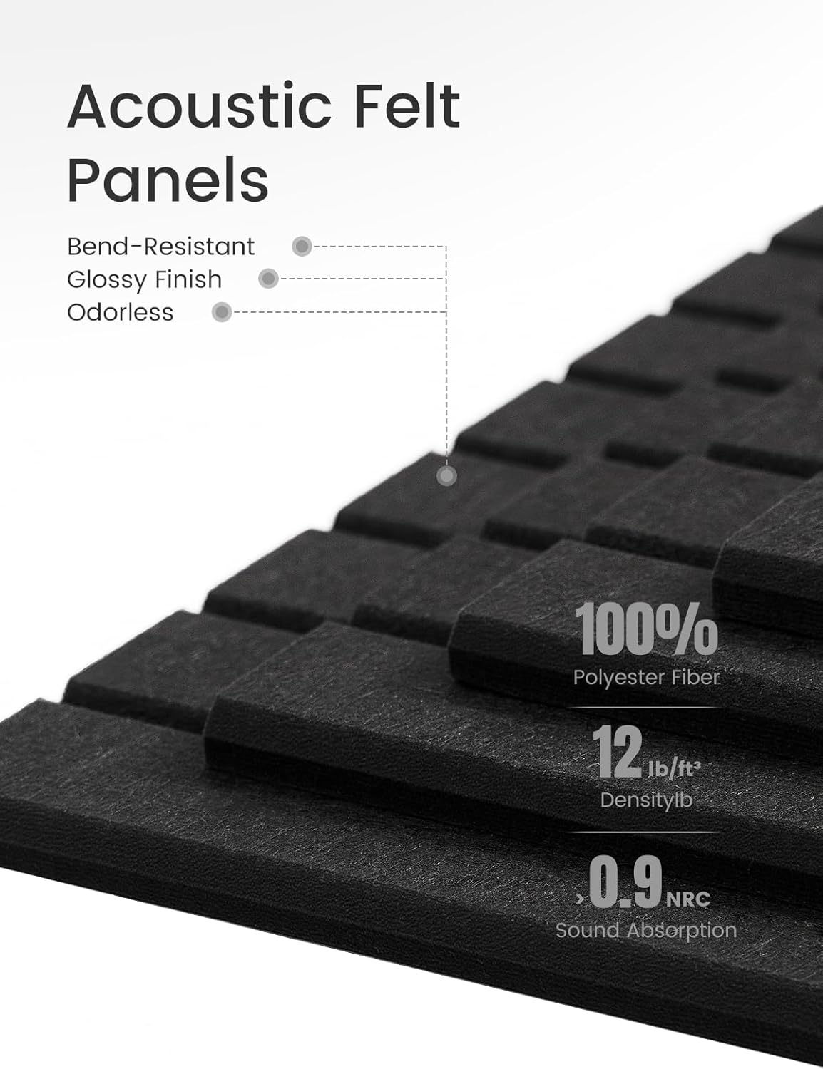 Fluxynara Large Felt Bulletin Board 48 X 36 12 Pack Black