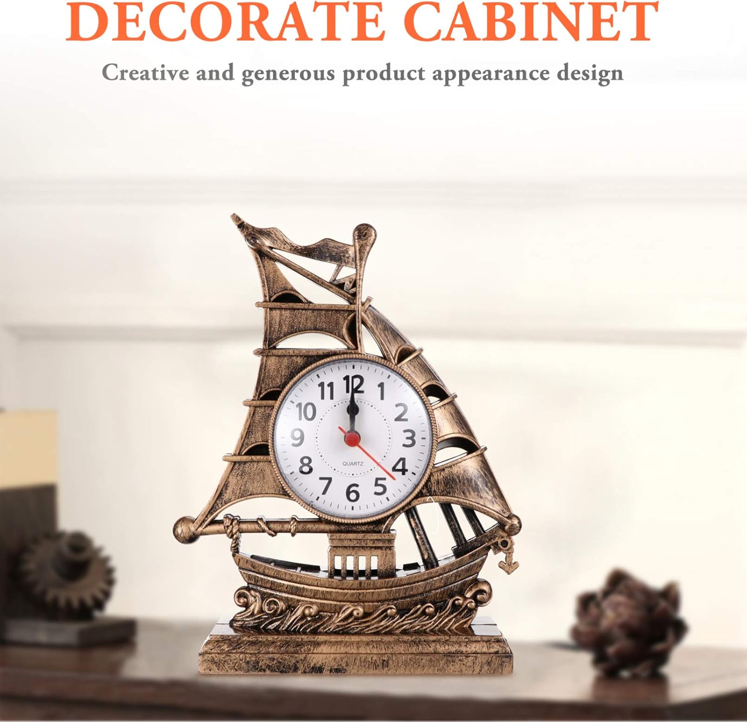 Retro Sailboat Alarm Clock Nautical Decor Timepiece