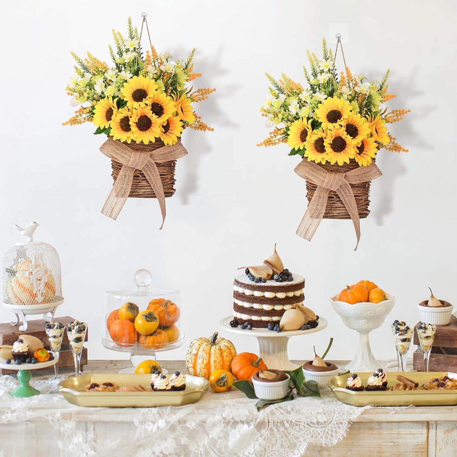 Dolicer Sunflower Wreath 157 Inch Hanging Decor