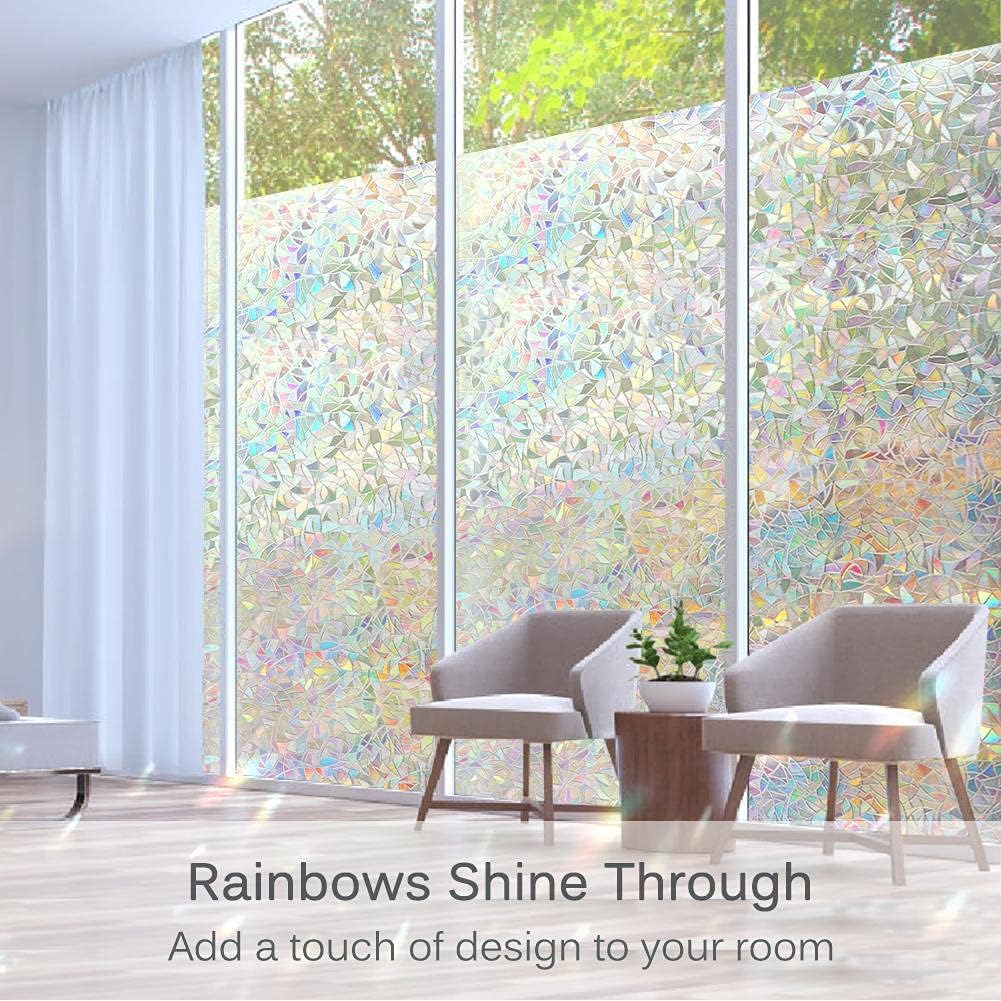 Volcanics Window Privacy Film with Rainbow Design
