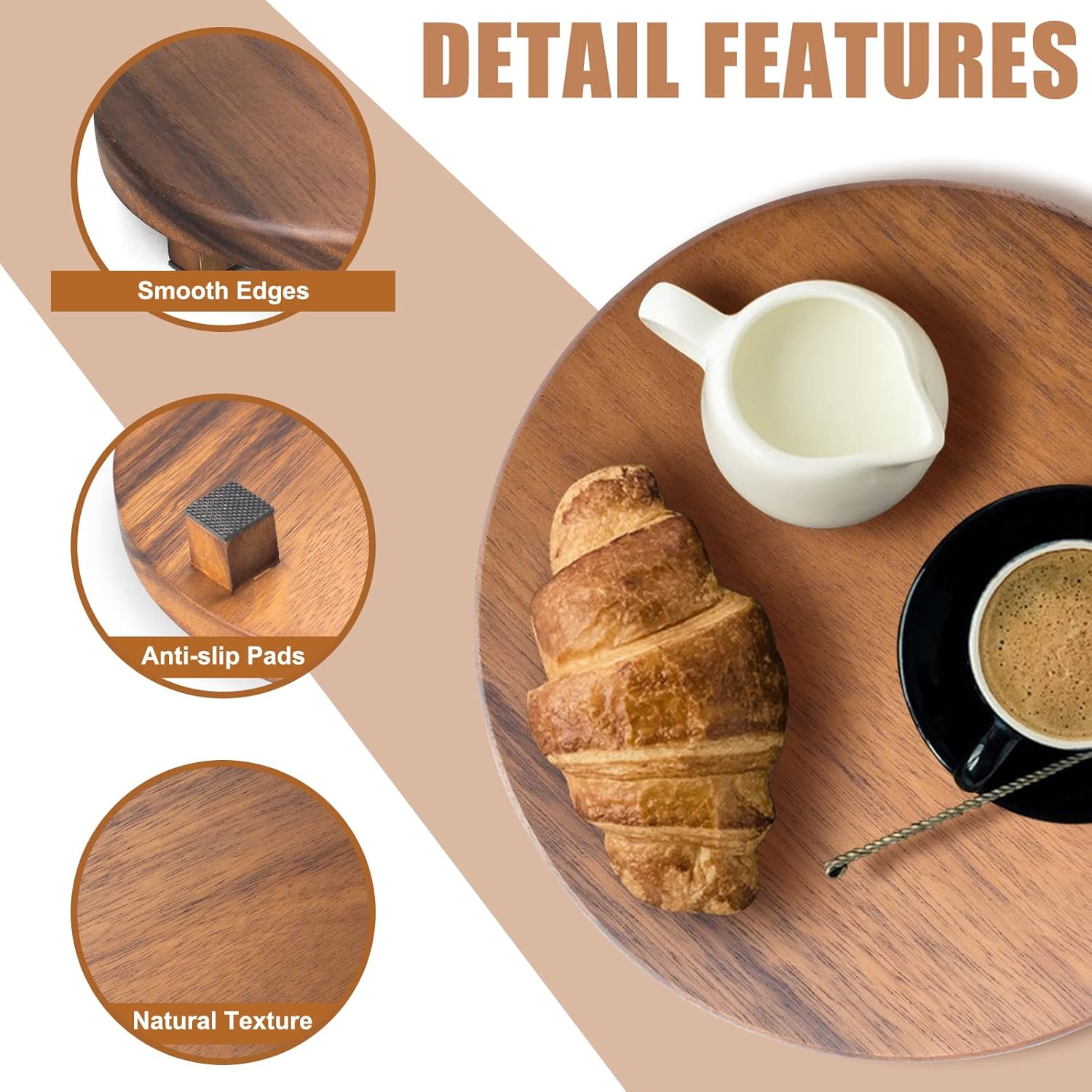 Walnut Wood Pedestal Stand for Display and Decor