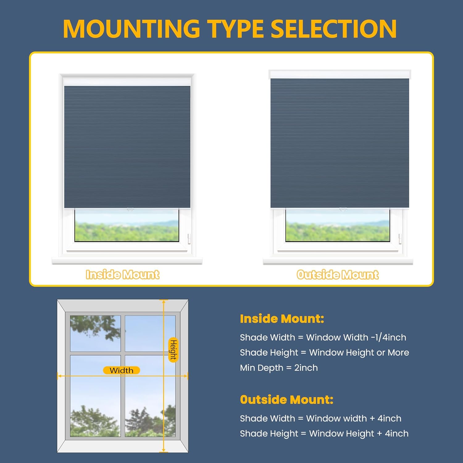 SUNFREE Cellular Shades Blackout Blinds Cordless