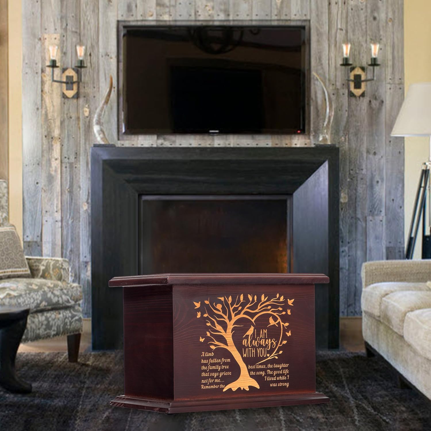 Cremation Urns For Human Ashes - Wooden Urns L-Tree Style