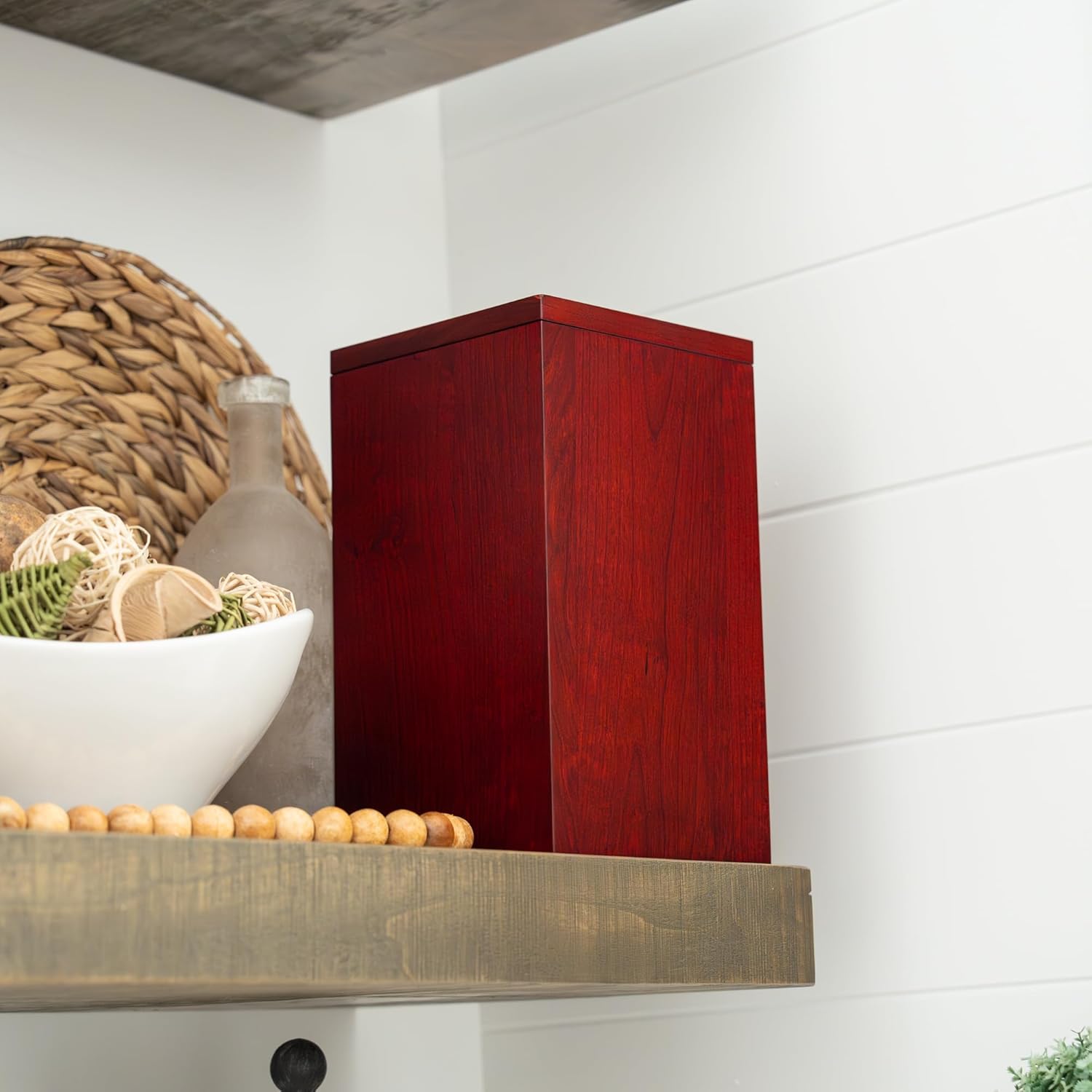 Solid Cherry Wood Cremation Urn for Adult Ashes 250 Cubic Inches
