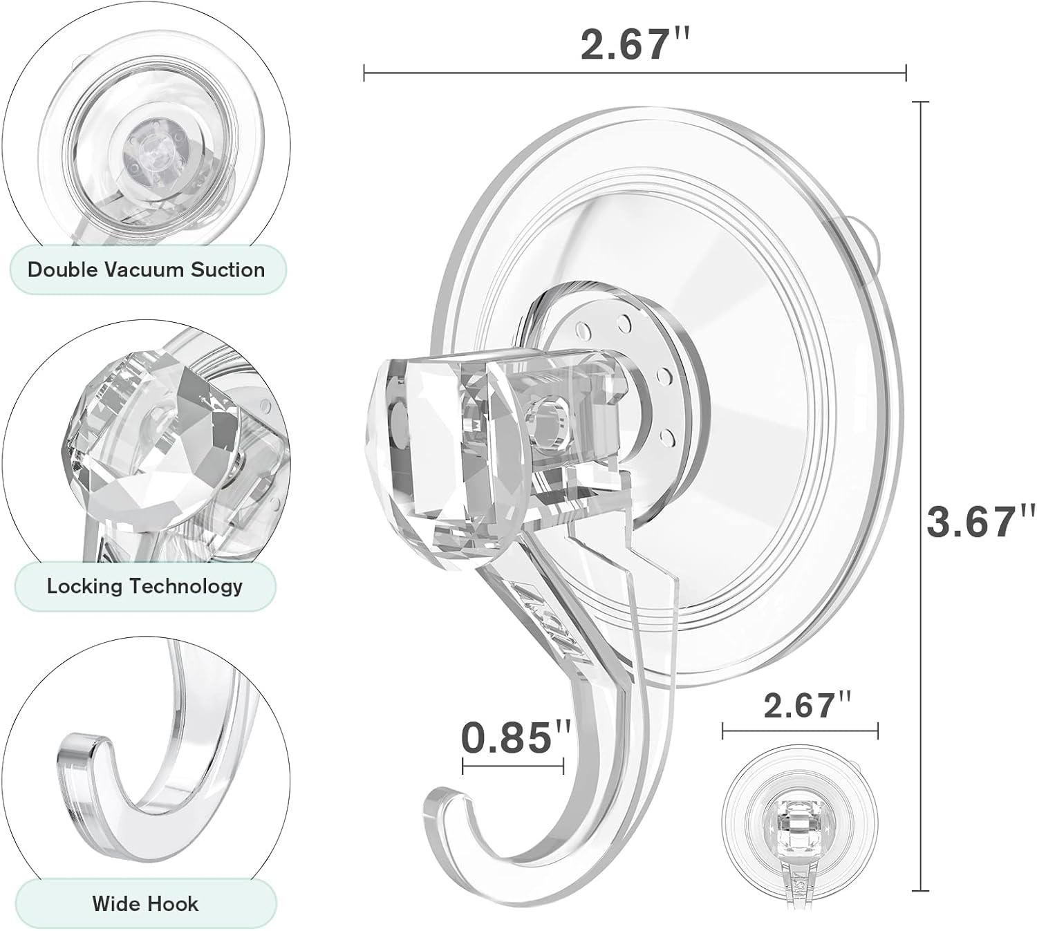 VISV Clear Wreath Hanger 22 LB Capacity 2 Pcs