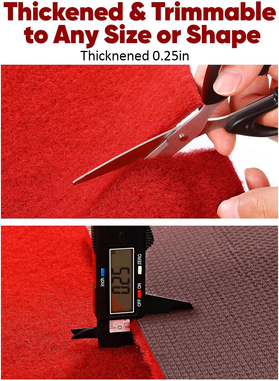 Socomf 3x10 ft Bright Red Carpet Runner for Party