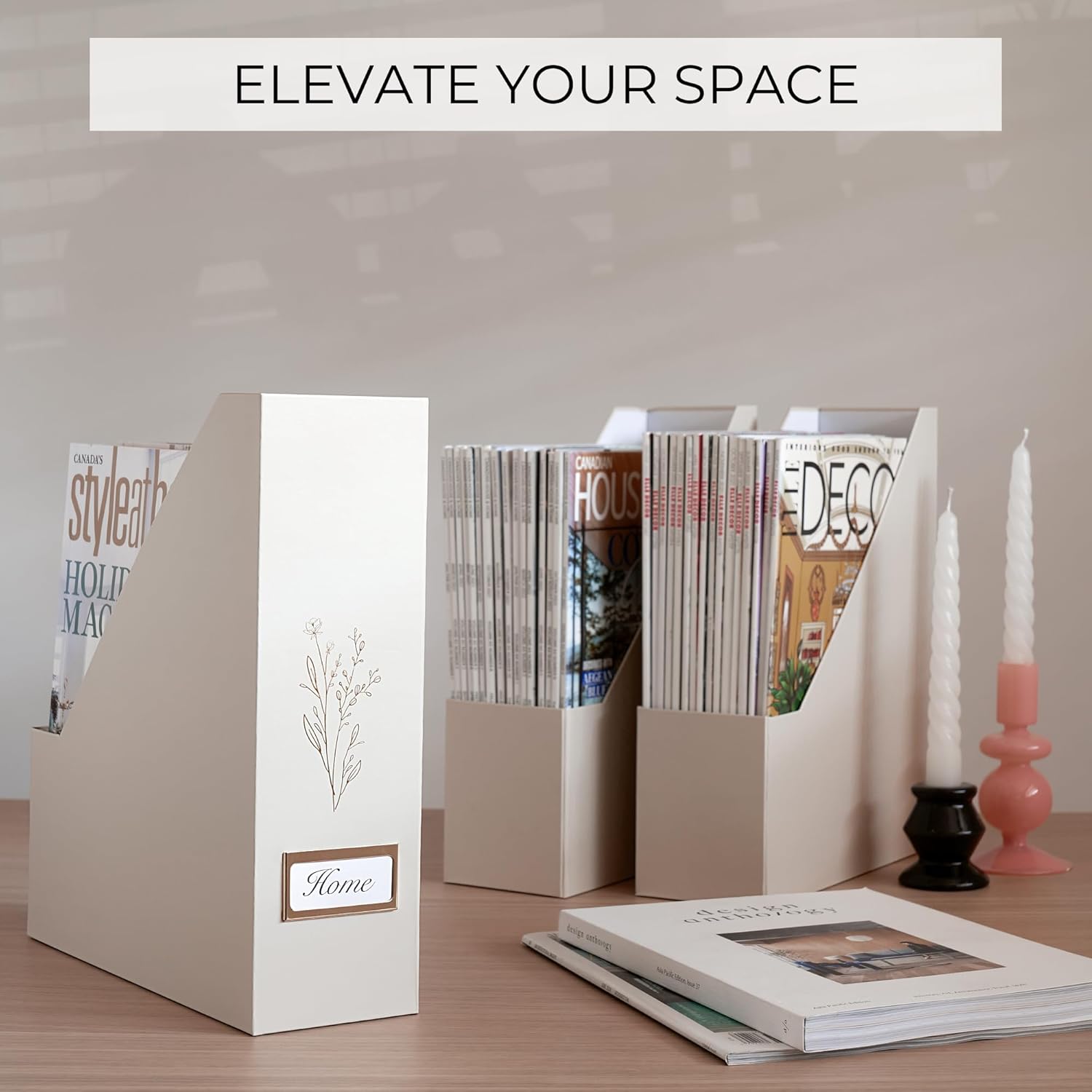 ZICOTO Magazine Holder Set Of 3 - Sturdy and Stylish