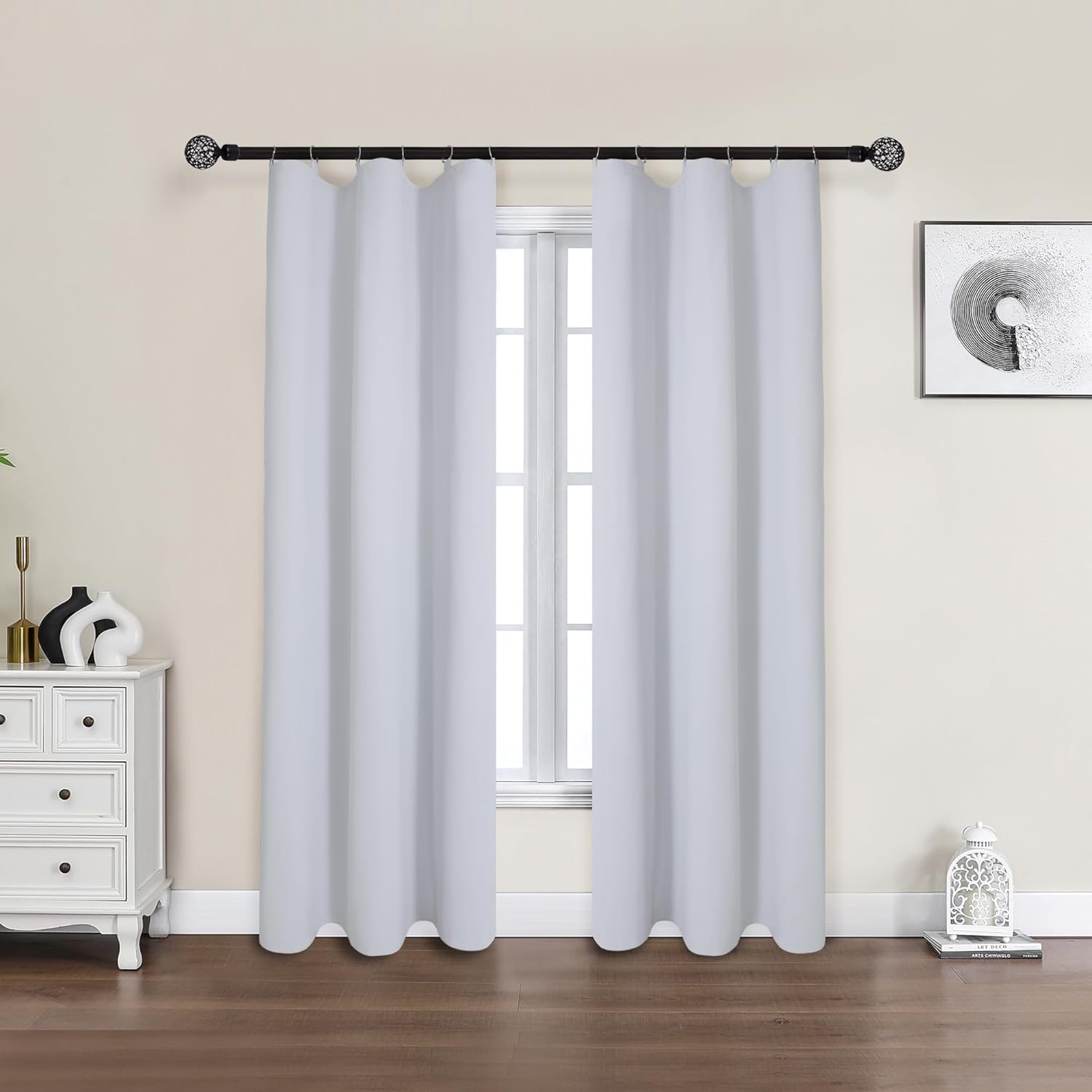 Chyhomenyc 2 Panels Blackout Curtain Liners with 13 Rings