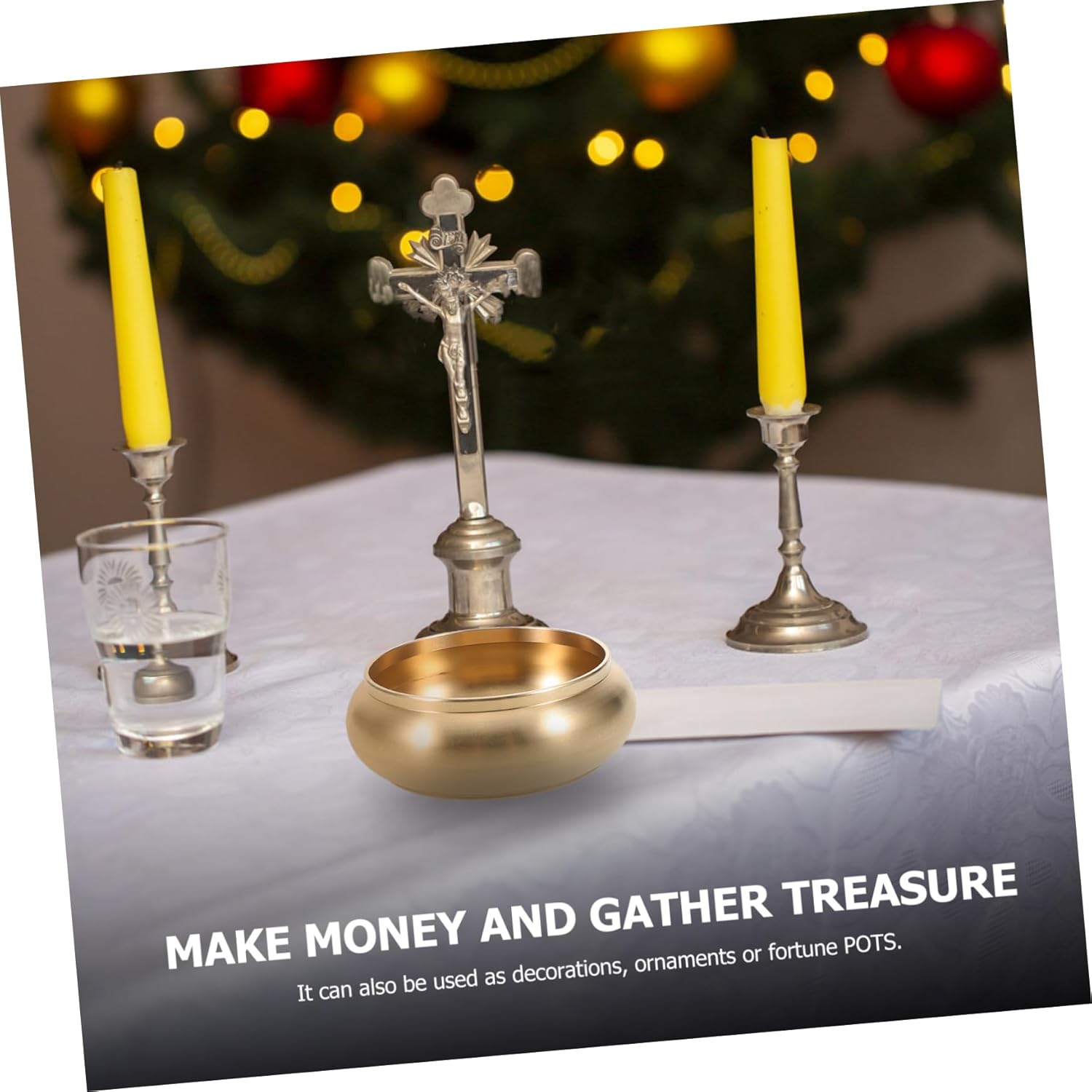 VINTORKY Elegant Brass Ashtray and Incense Holder