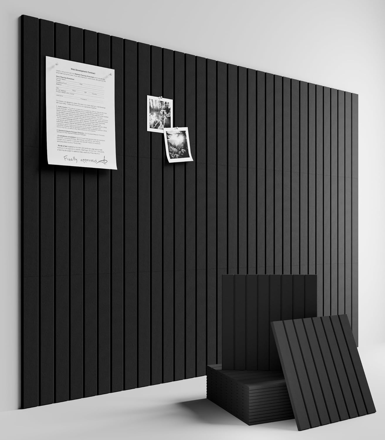Fluxynara Large Felt Bulletin Board 48 X 36 12 Pack Black