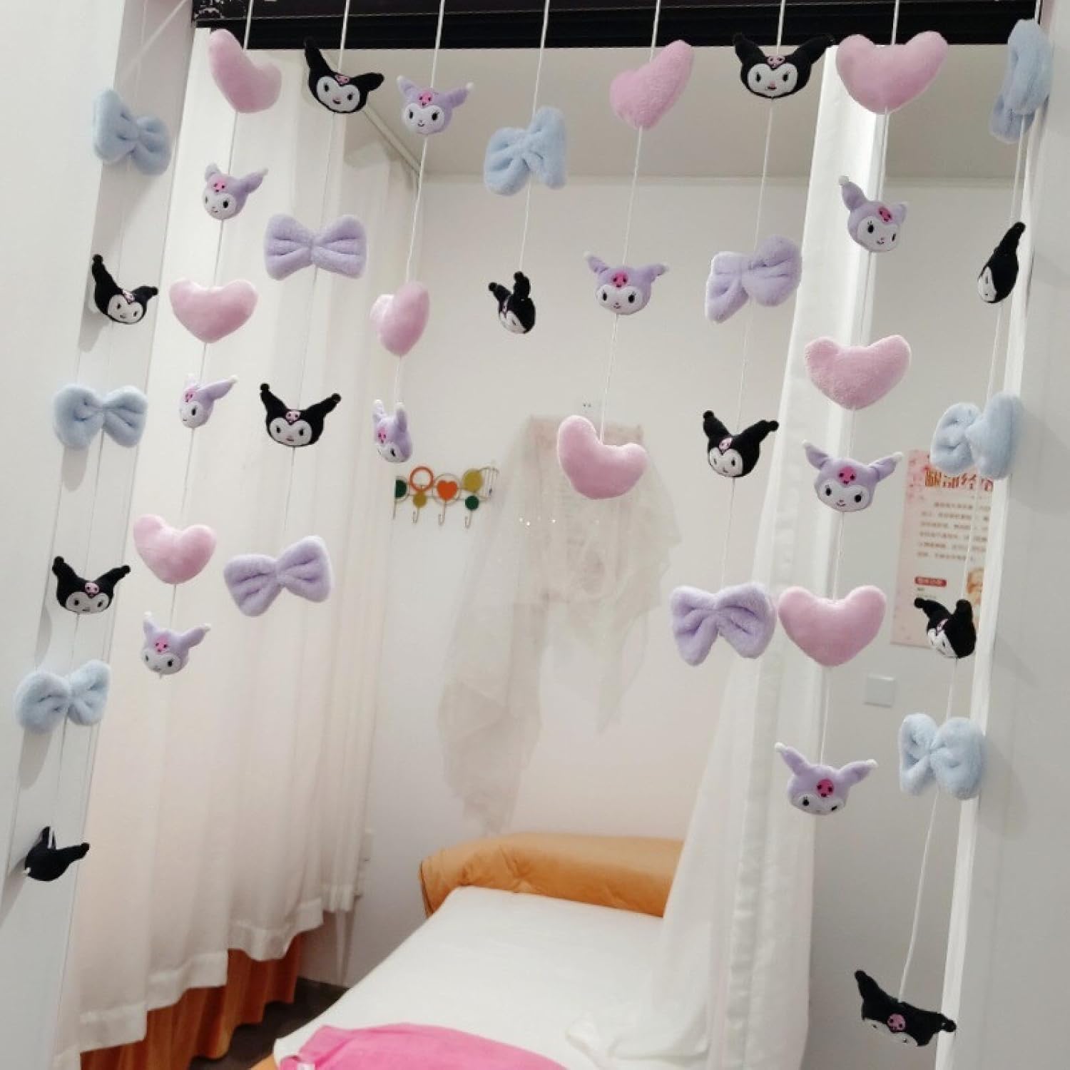 Cute Design Door Divider Curtain with Hanging Tassels