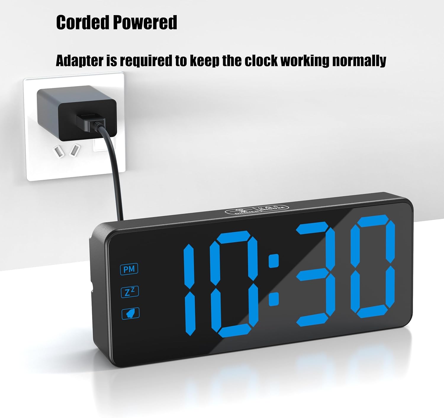 Kwanwa Digital Alarm Clock with 3 Level Dimmer and Battery Backup