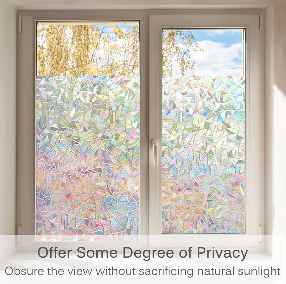 Volcanics Window Privacy Film with Rainbow Design