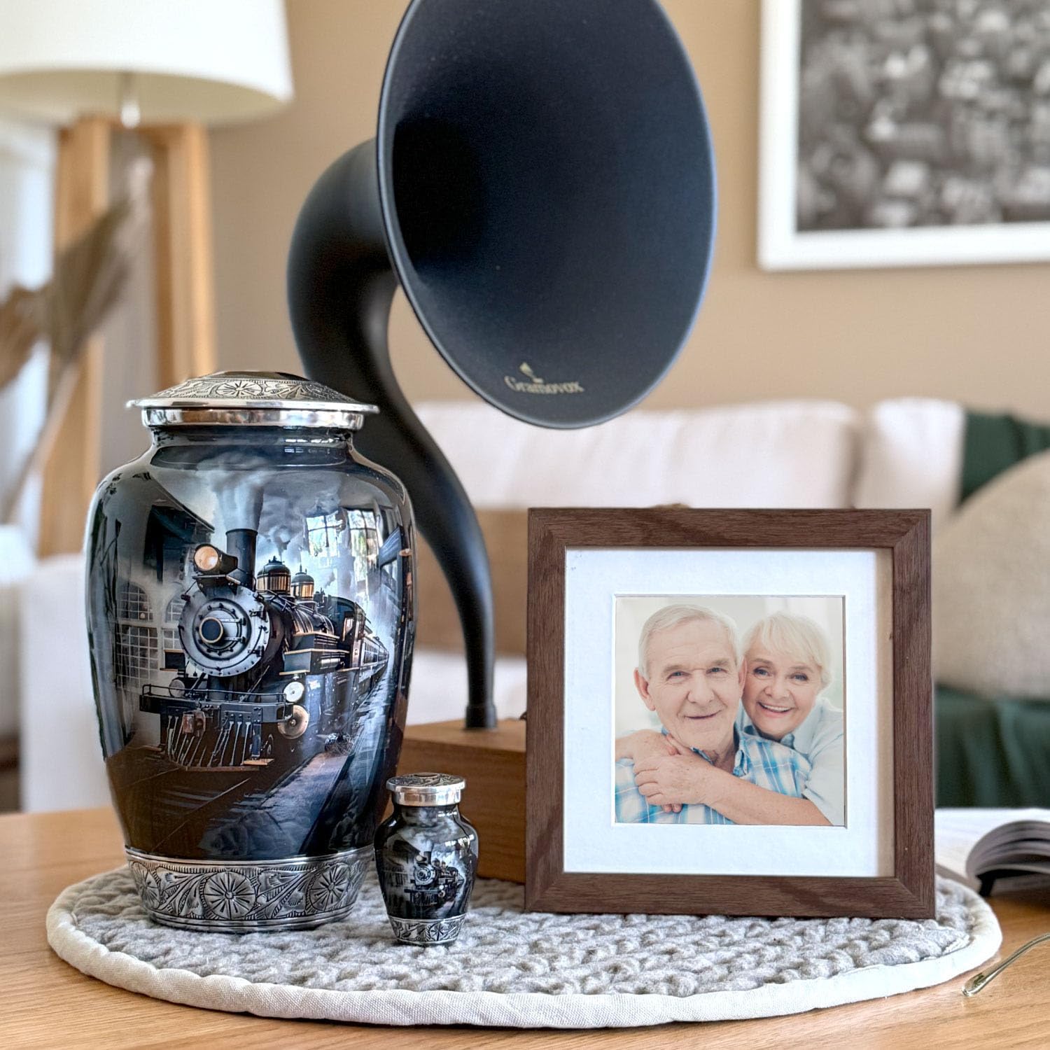 Train Railroad Urn for Human Ashes Handcrafted Memorial