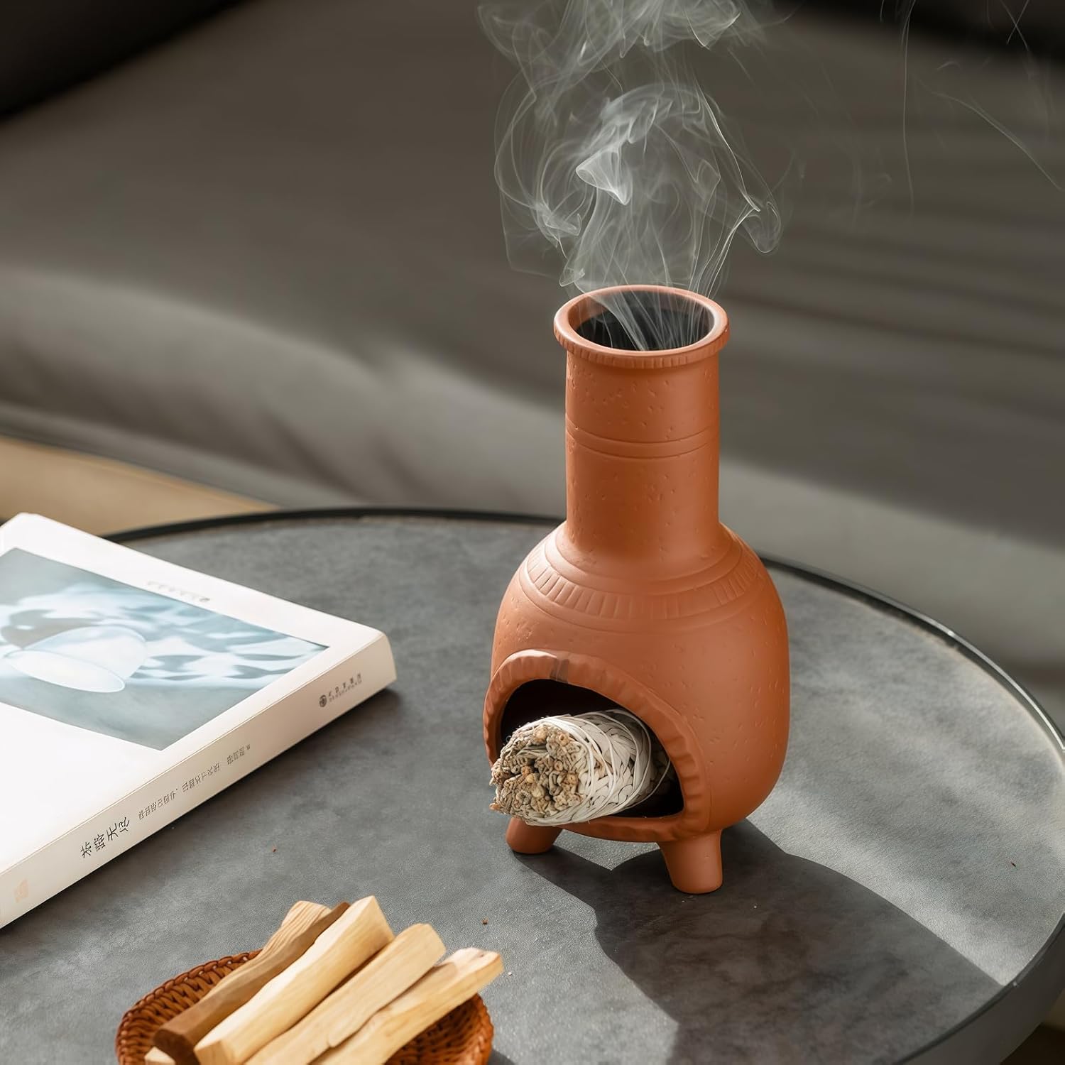 Zynzthos Handmade Terracotta Incense Holder Burner