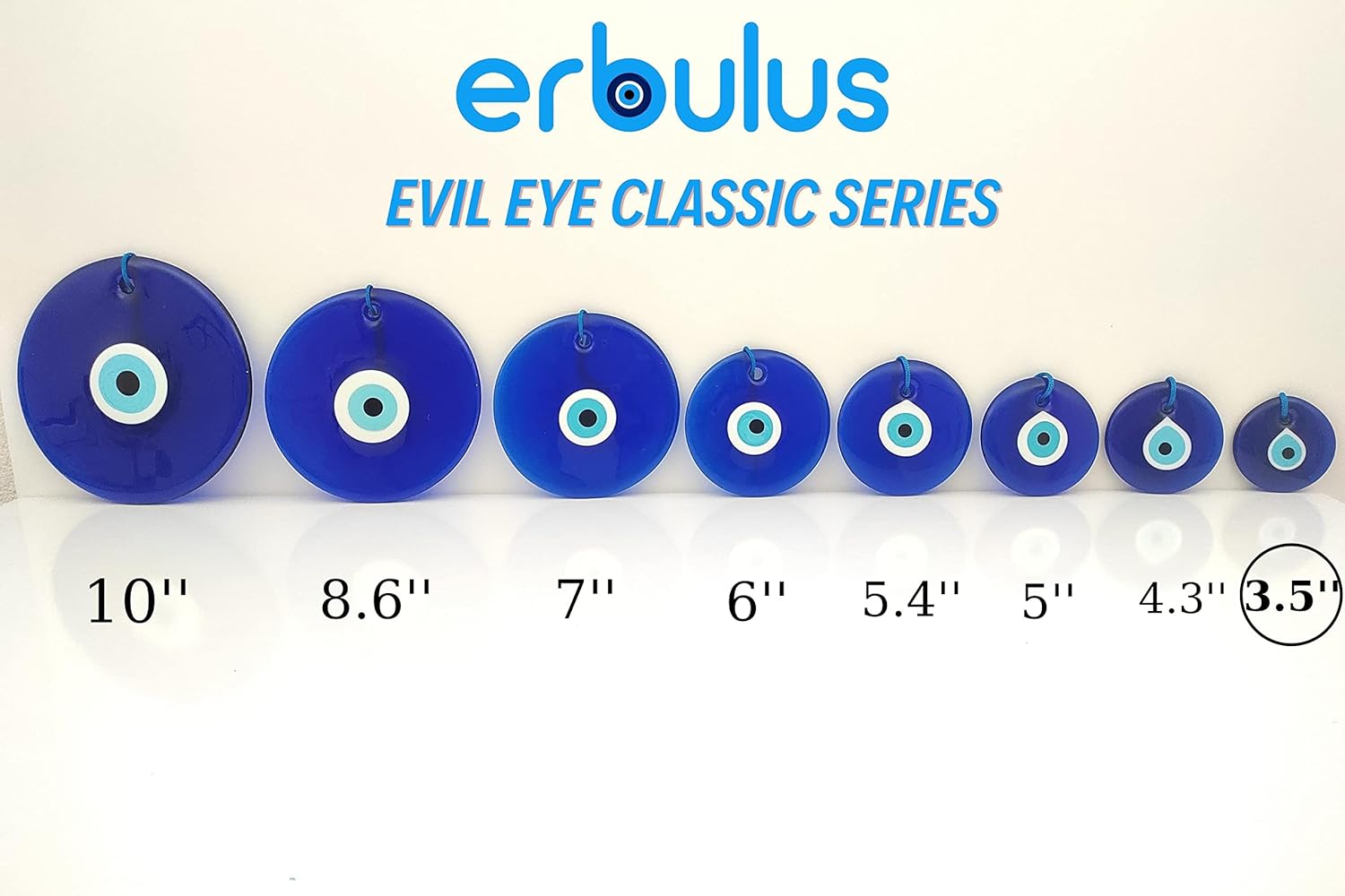 35 Inch Blue Glass Evil Eye Wall Decor