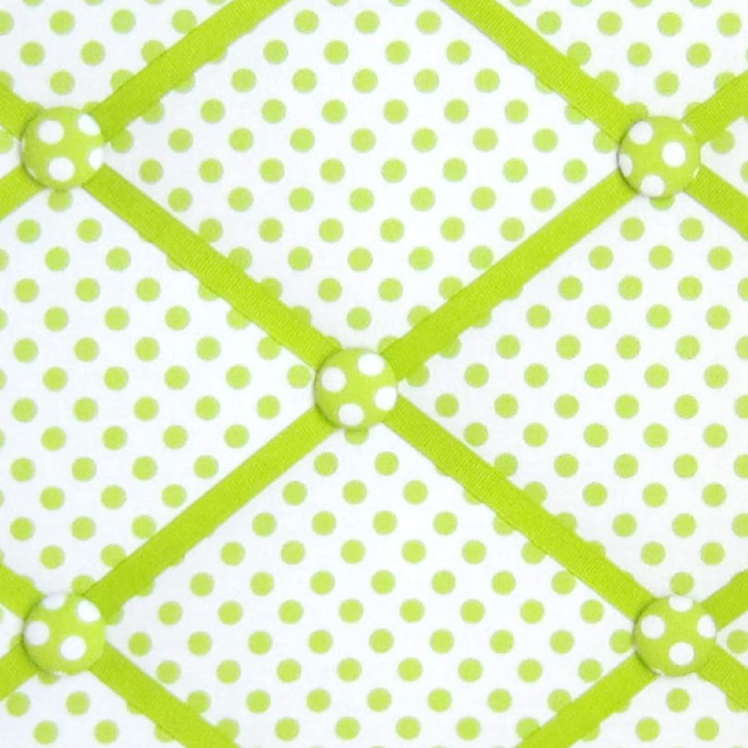 11x14 White and Lime Green Polka Dot Memory Board Bow Board