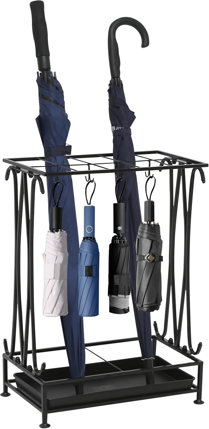 Black Metal Umbrella Stand Indoor Entryway