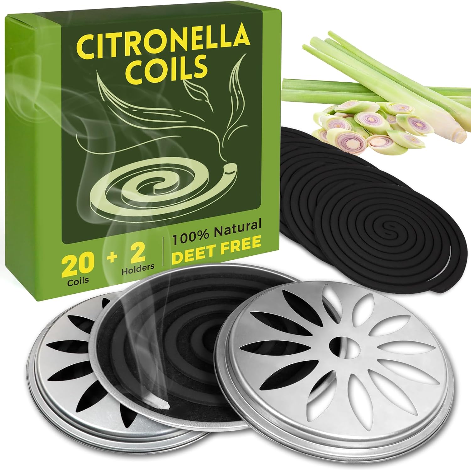 SCENTORINI Citronella Incense Coils 20 PCS with 2 Burners