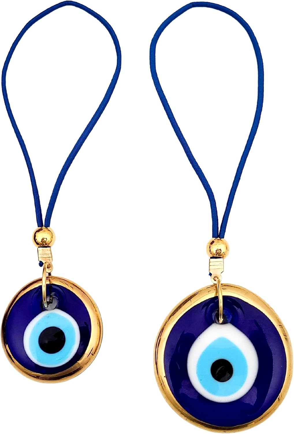 Turkish Blue Evil Eye Car Hanging Ornament Set of 2
