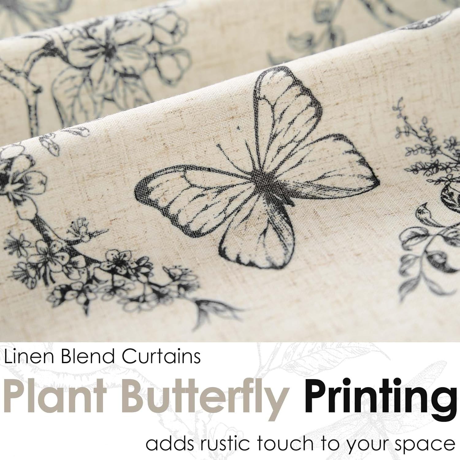 Lazzzy Floral Linen Valance for Kitchen Window