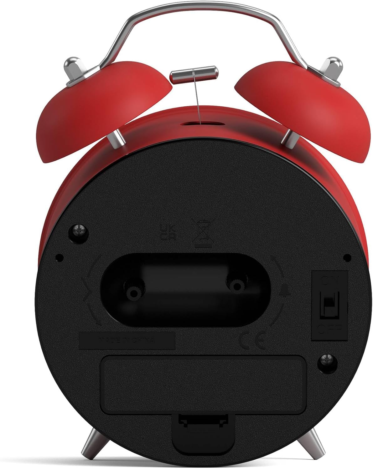 NEWGATE Charlie Bell Echo Alarm Clock Red Modern Retro Design