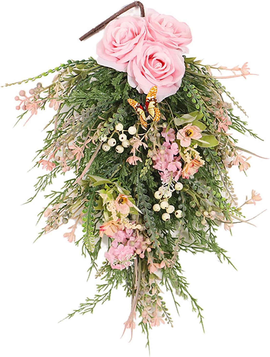 20 Inch Artificial Teardrop Wreath for Home Decor