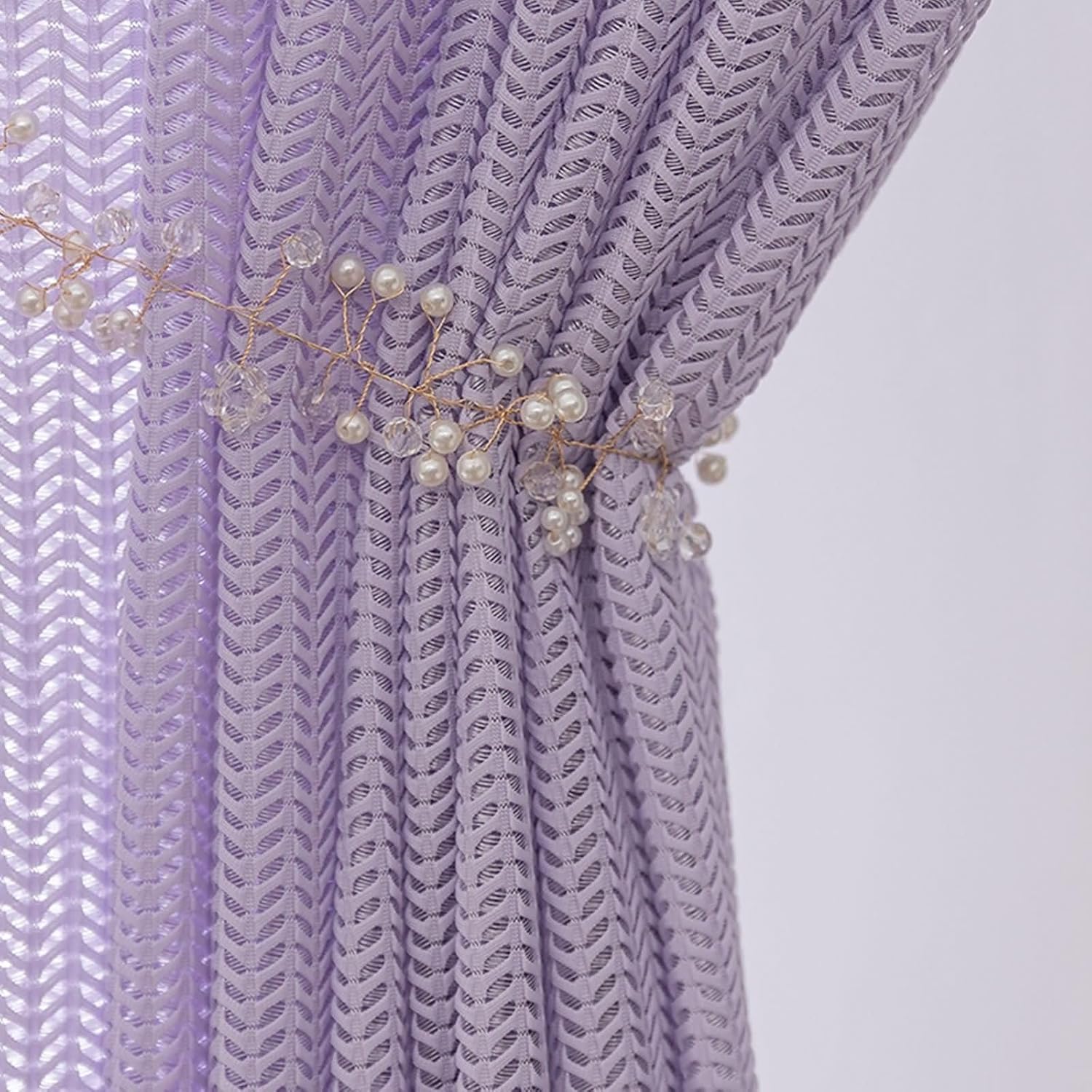 Daesar Light Purple Translucent Curtains 2 Panels 96 Inch Length