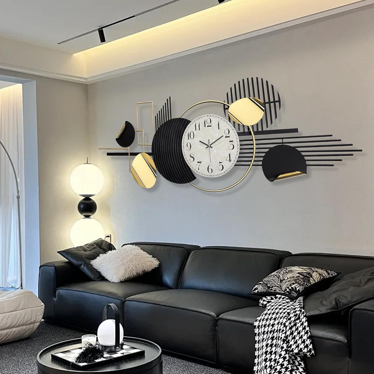 HAVFIFK Modern Geometry Wall Clock 591 X 228
