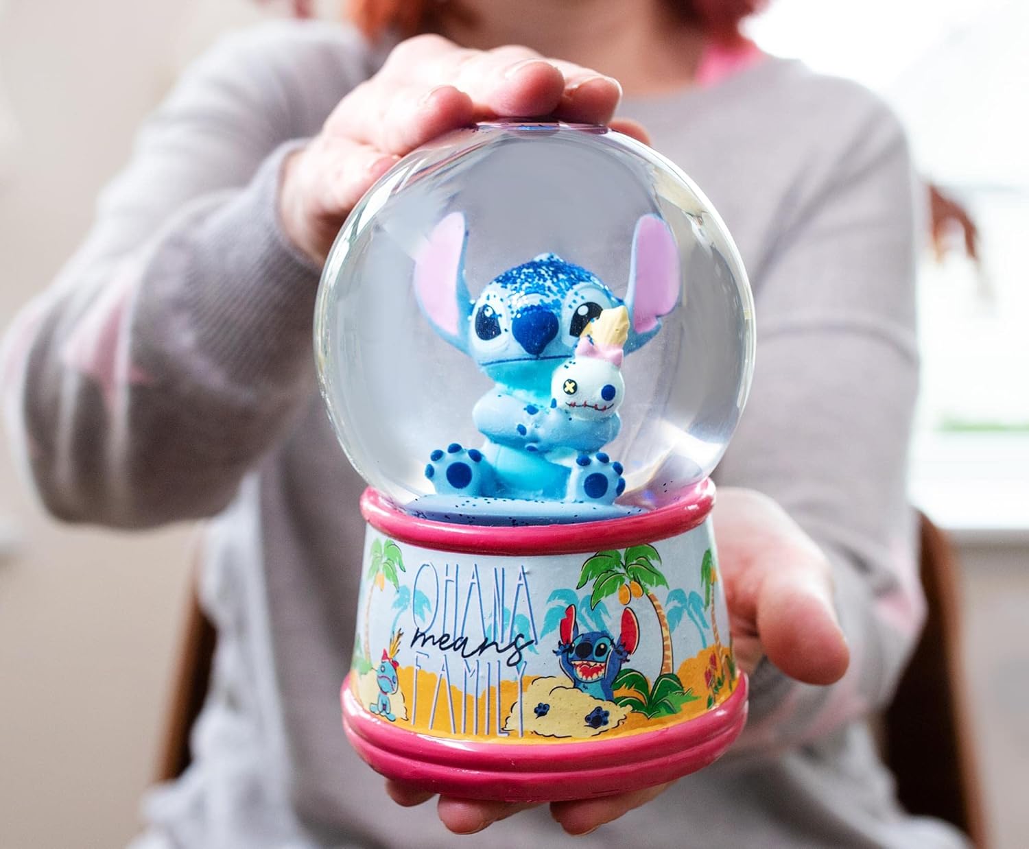 Disney Lilo Stitch Ohana Light-Up Snow Globe 6 Inches