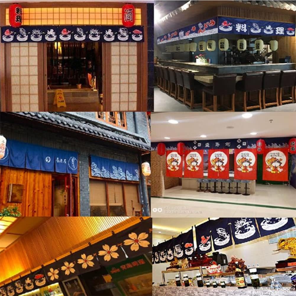 Japanese Sushi Restaurant Banner Noren Valance Curtain 43x210CM