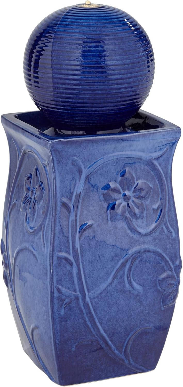 John Timberland Periwinkle Floor Fountain with LED Light