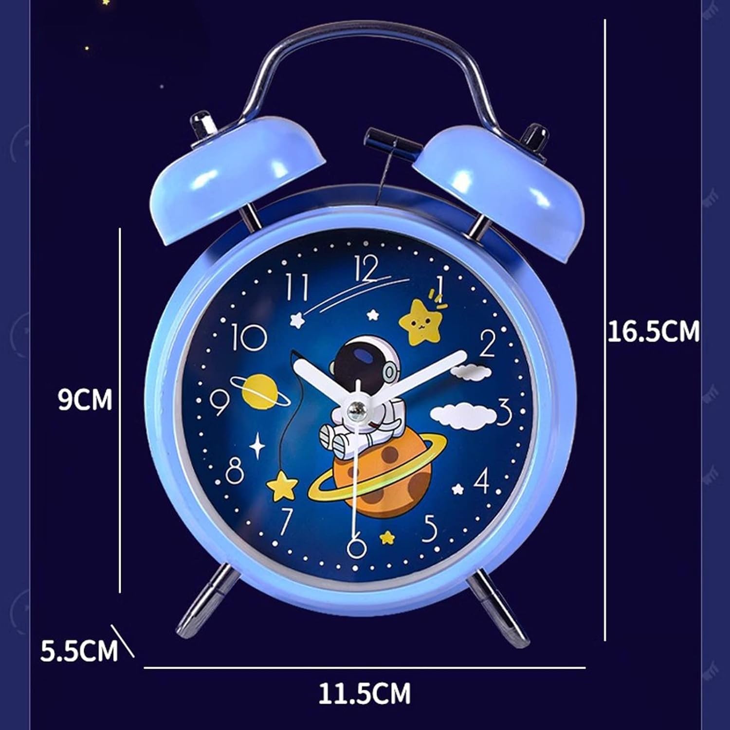 Digital Alarm Clock with Double Bell and Luminous Display