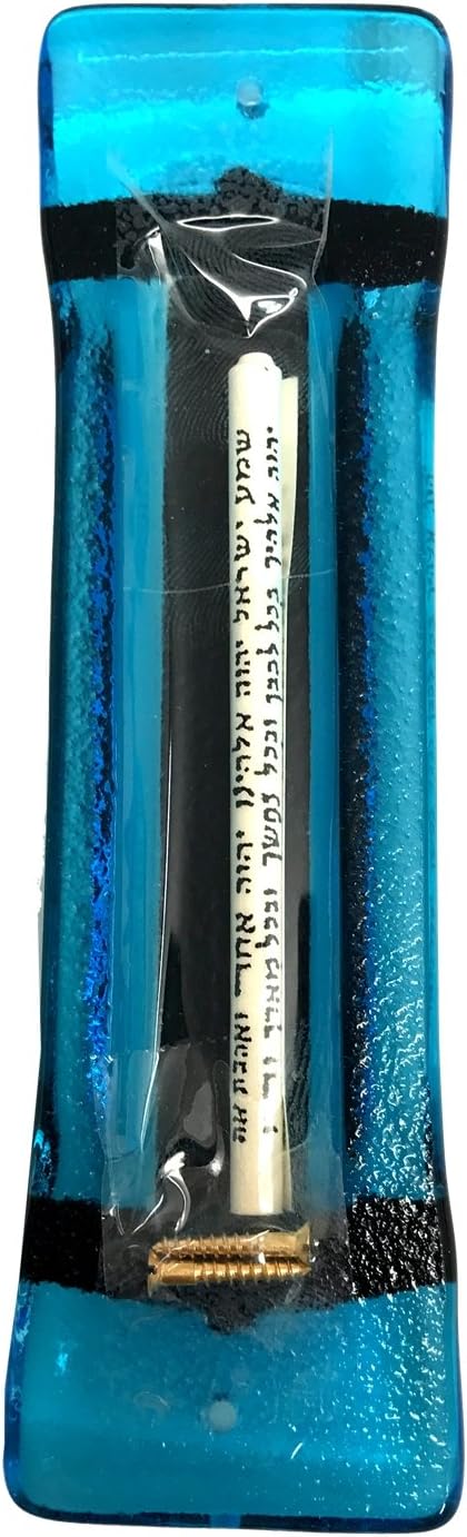 Tamara Baskin Art Glass Mezuzah Handmade Gift Boxed with Scroll Included