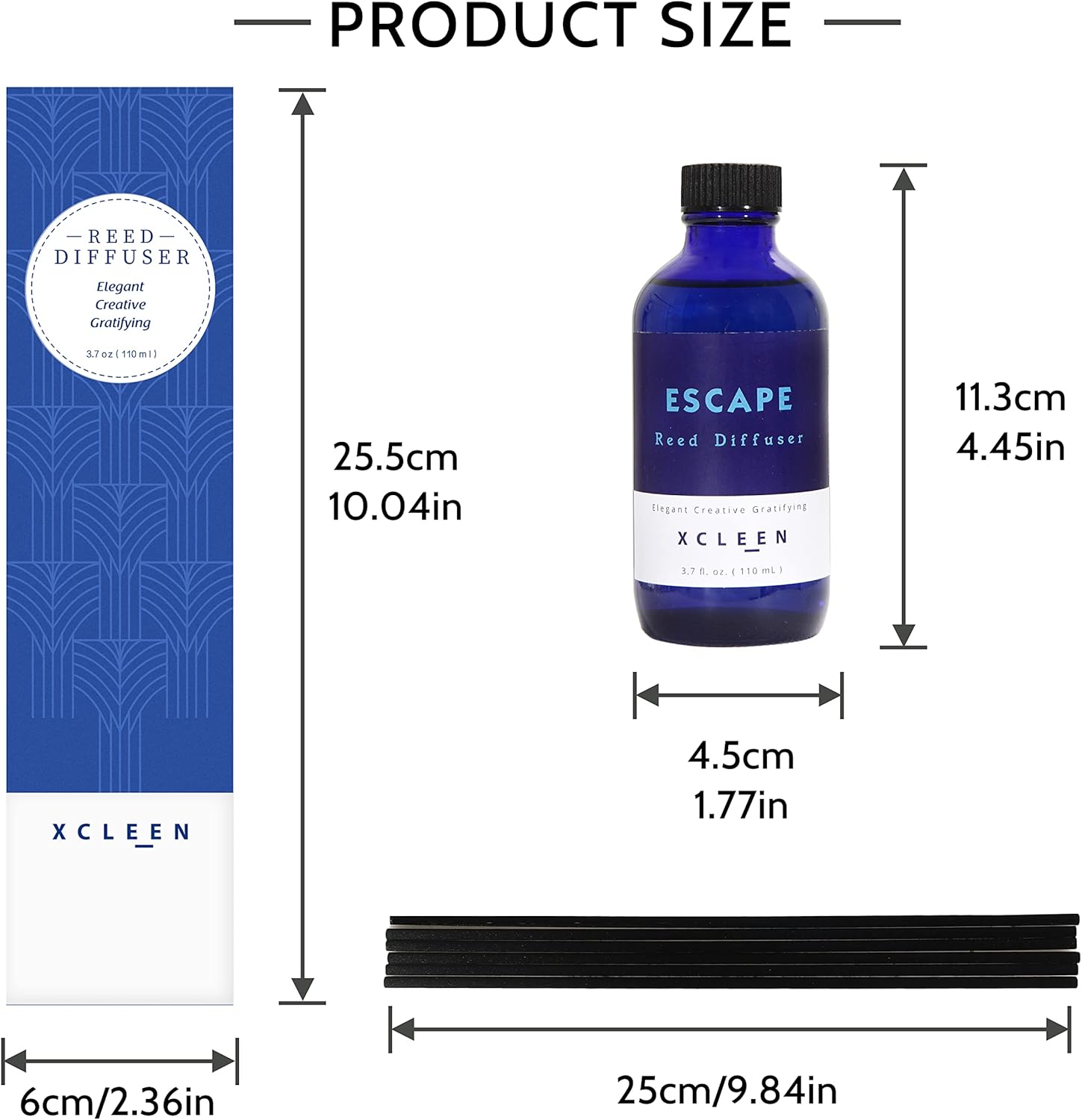 Xcleen Reed Diffuser Set with 6 Sticks and 37 Oz Oil