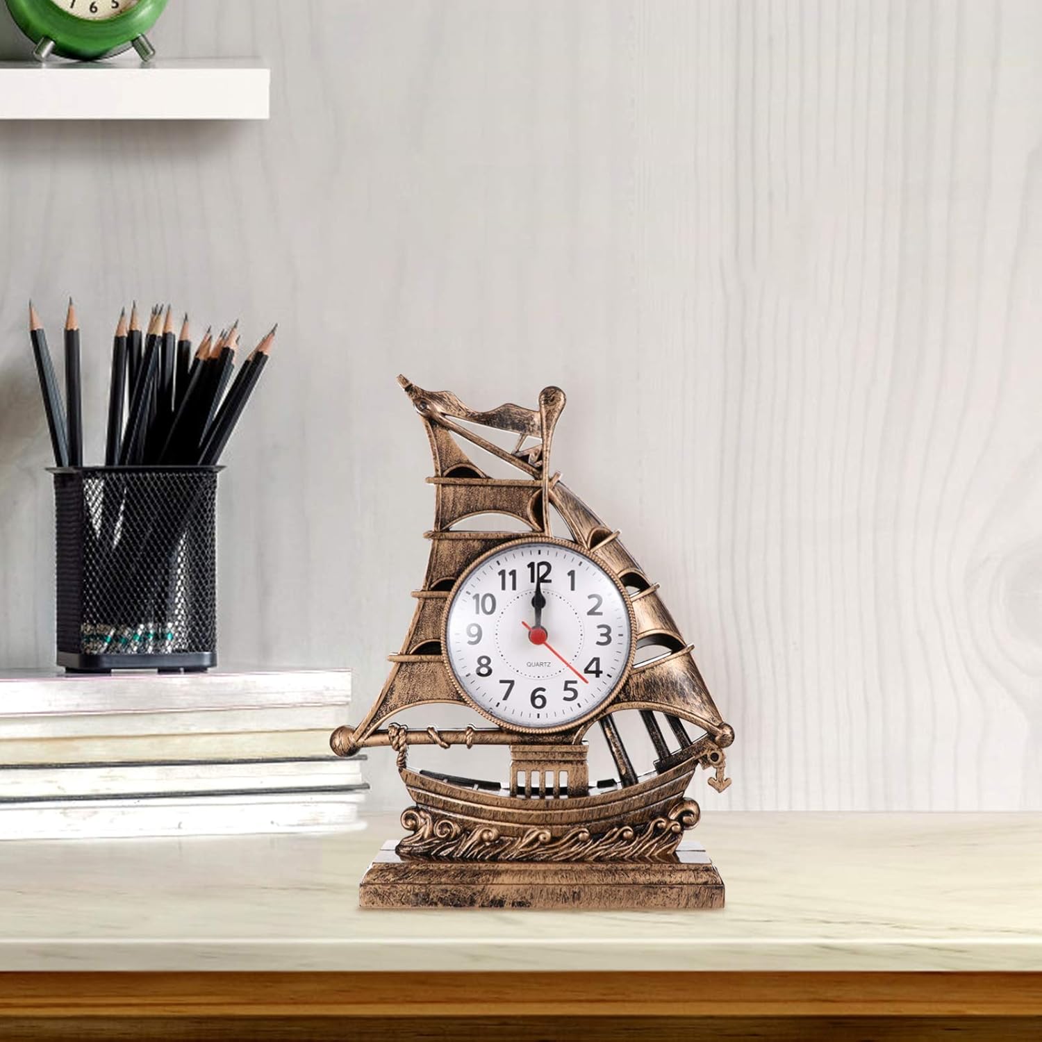 Retro Sailboat Alarm Clock Nautical Decor Timepiece