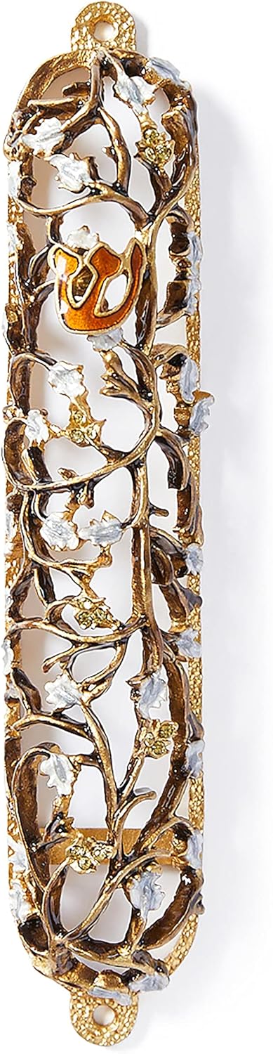 Grapes on Vine Mezuzah Case 6 Inch Decor