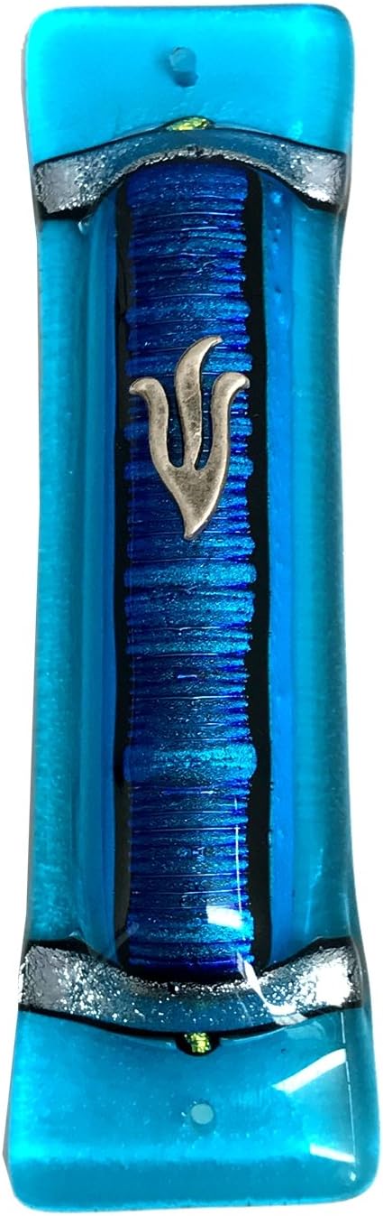 Tamara Baskin Art Glass Mezuzah Handmade Gift Boxed with Scroll Included