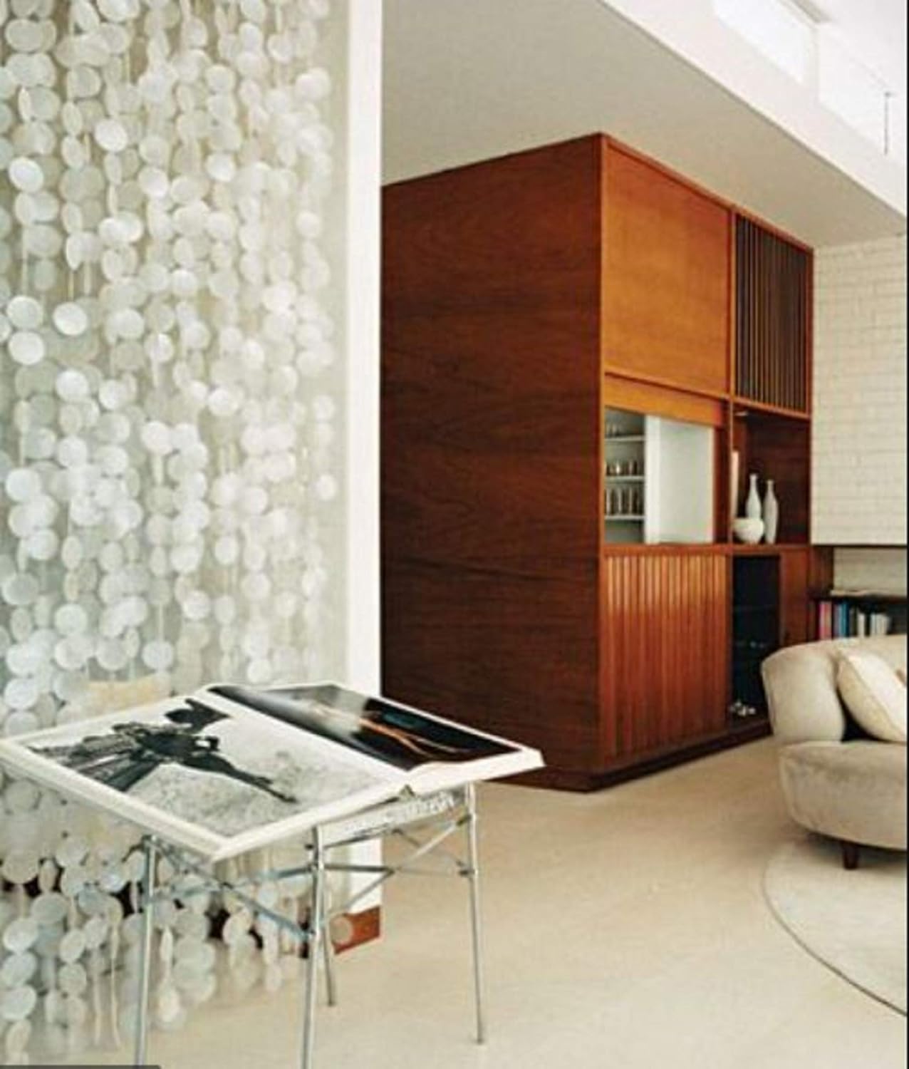 Natural Capiz Shell Round Door Curtain 10 Strands