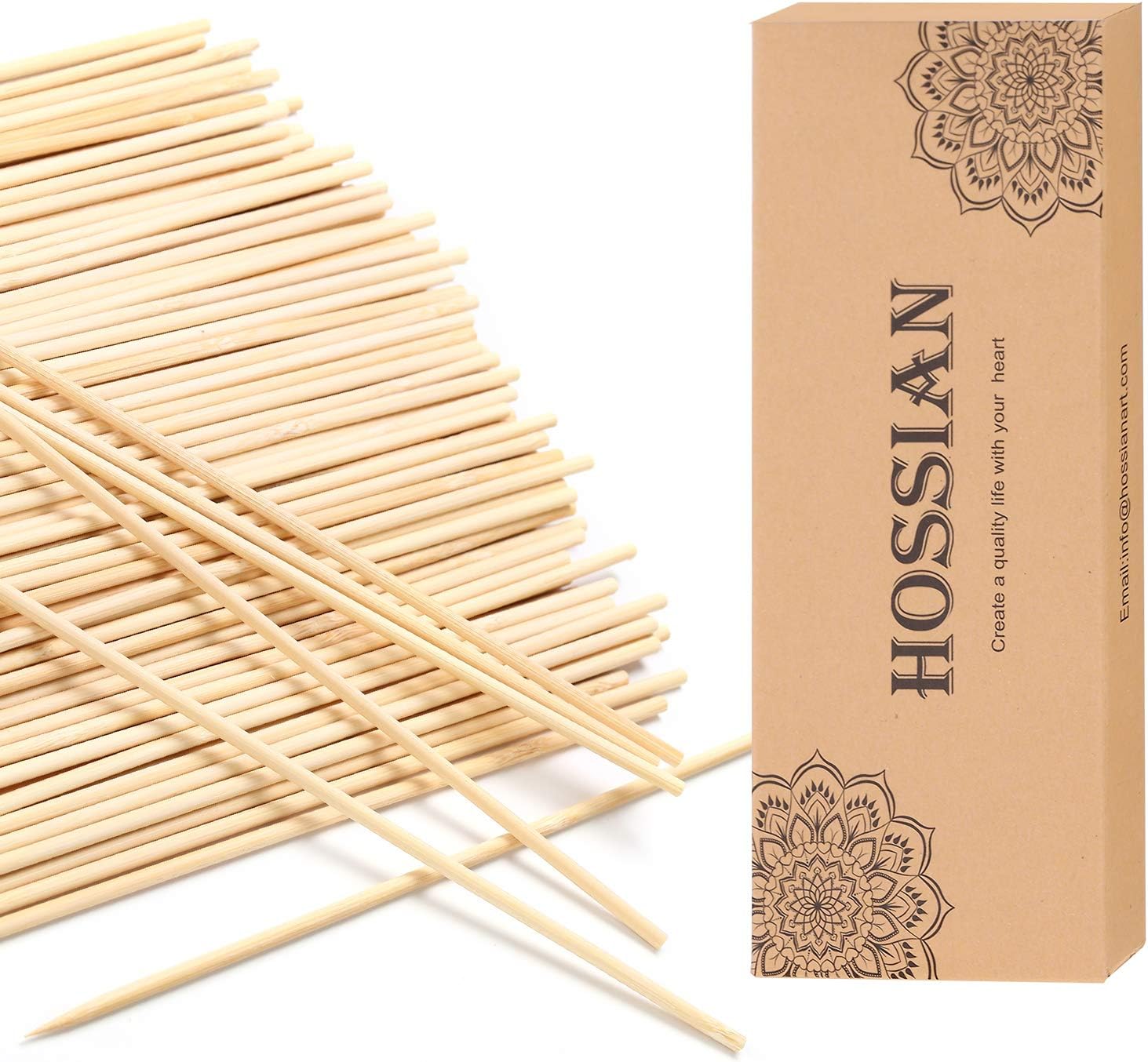 HOSSIAN 100PCS Reed Diffuser Sticks - Natural Rattan