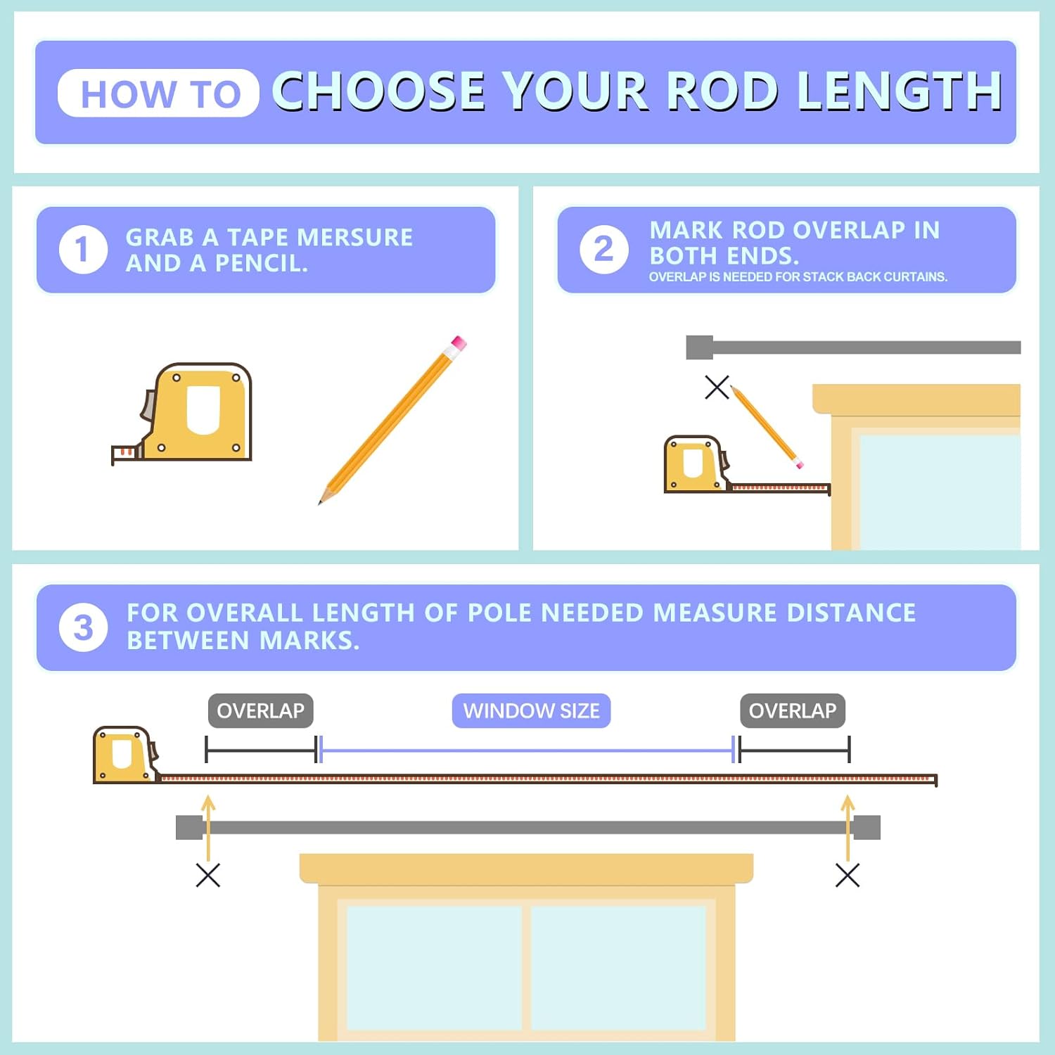 Byondeth Heavy Duty Adjustable Curtain Rods 1 Inch Diameter Black