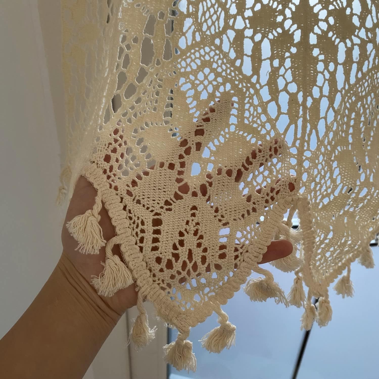 Retro Crochet Valance for Kitchen Window 1 Panel