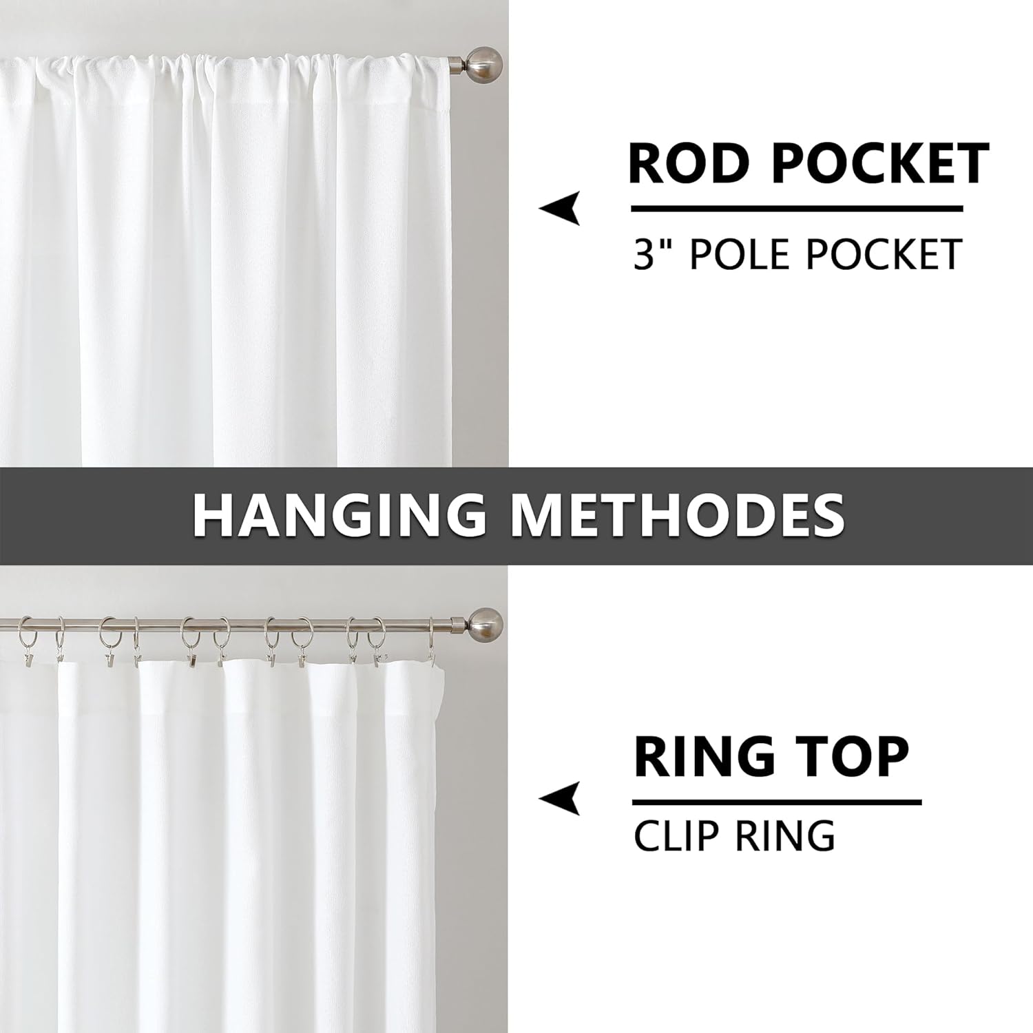 Tollpiz White Linen Valance 54 x 16 Inches Set of 1