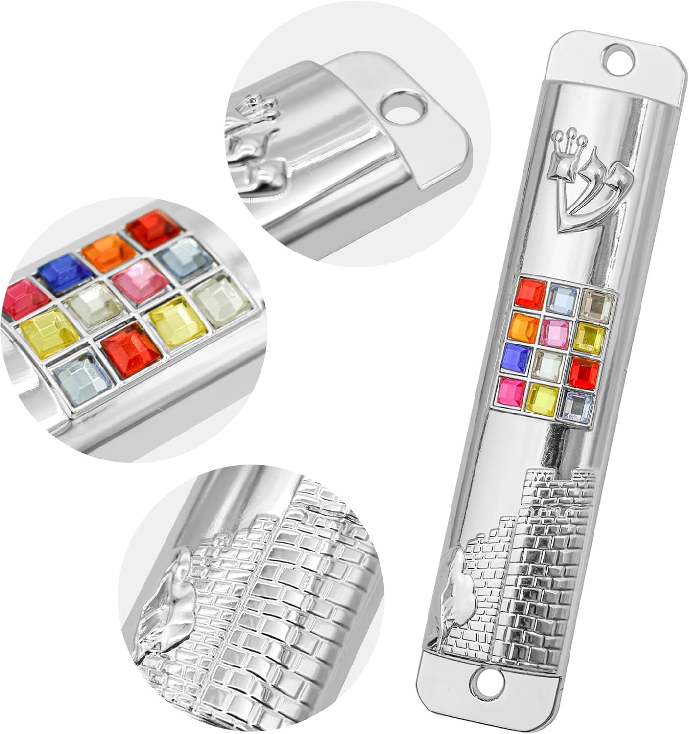 MrMrKura Silver Mezuzah with Scroll for Door
