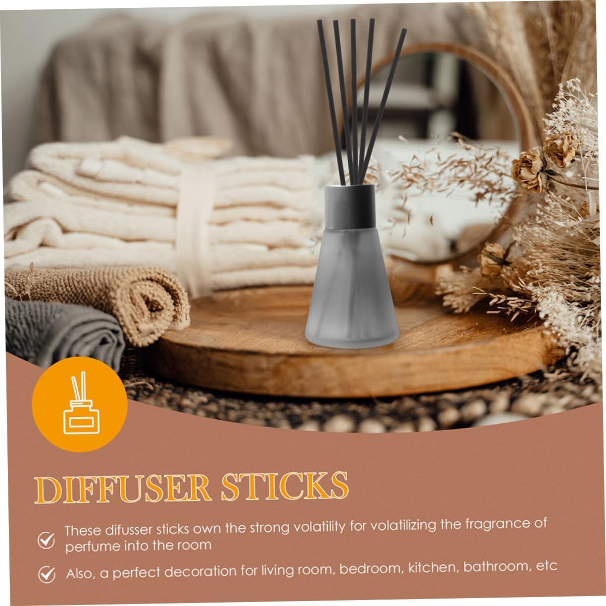 DECHOUS 60pcs Aromatherapy Diffuser Sticks for Home and Bathroom