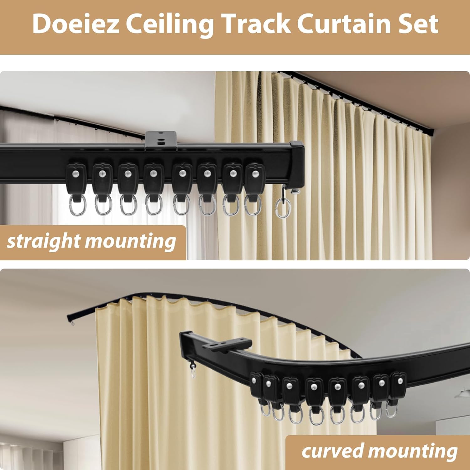 Doeiez Room Divider Blackout Curtain Set