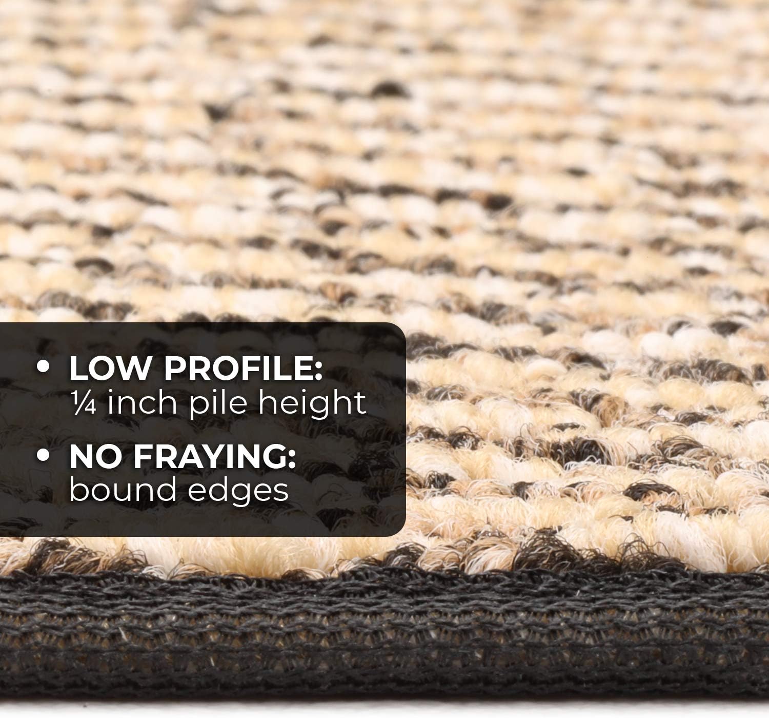 House Home and More Skid-Resistant Carpet Runner Black Ripple 12x27