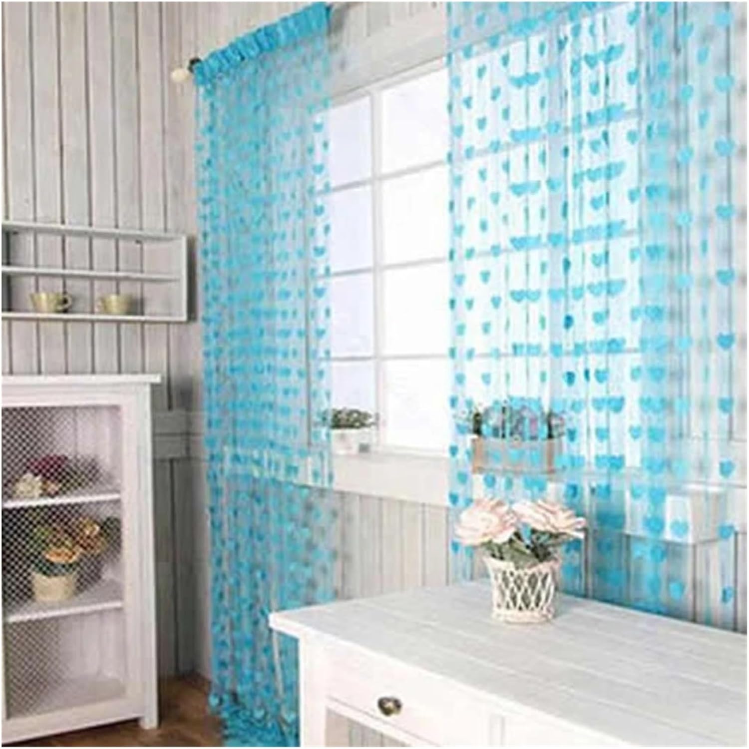 Blue Heart Decor Curtain Divider String