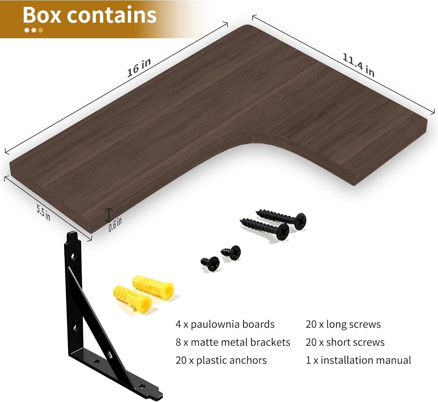 ROMGUAR CRAFT Corner Floating Shelves Set of 4