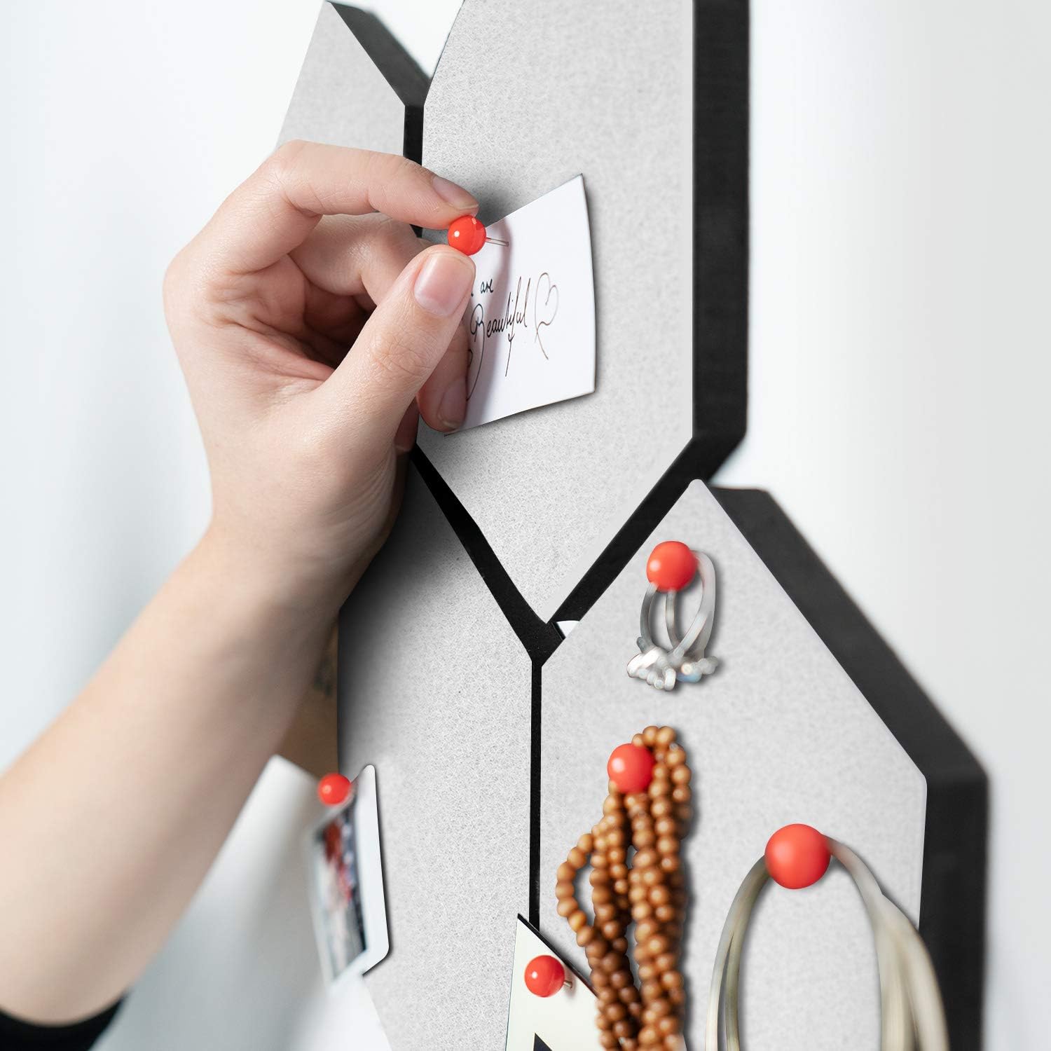 Navaris Hex Felt Bulletin Board Set of 6